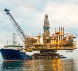 Image of oil platform and ship